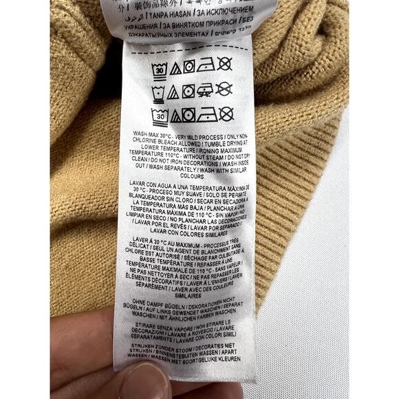 Guess Originals Cardigan Size Large Camel Tan Browns Grandpa Vintage Style - Picture 9 of 10